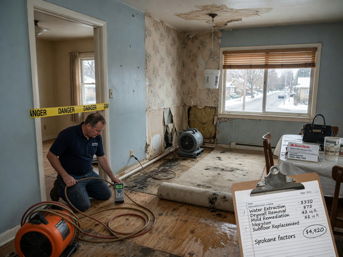 What Influences Water Damage Restoration Costs in Spokane
