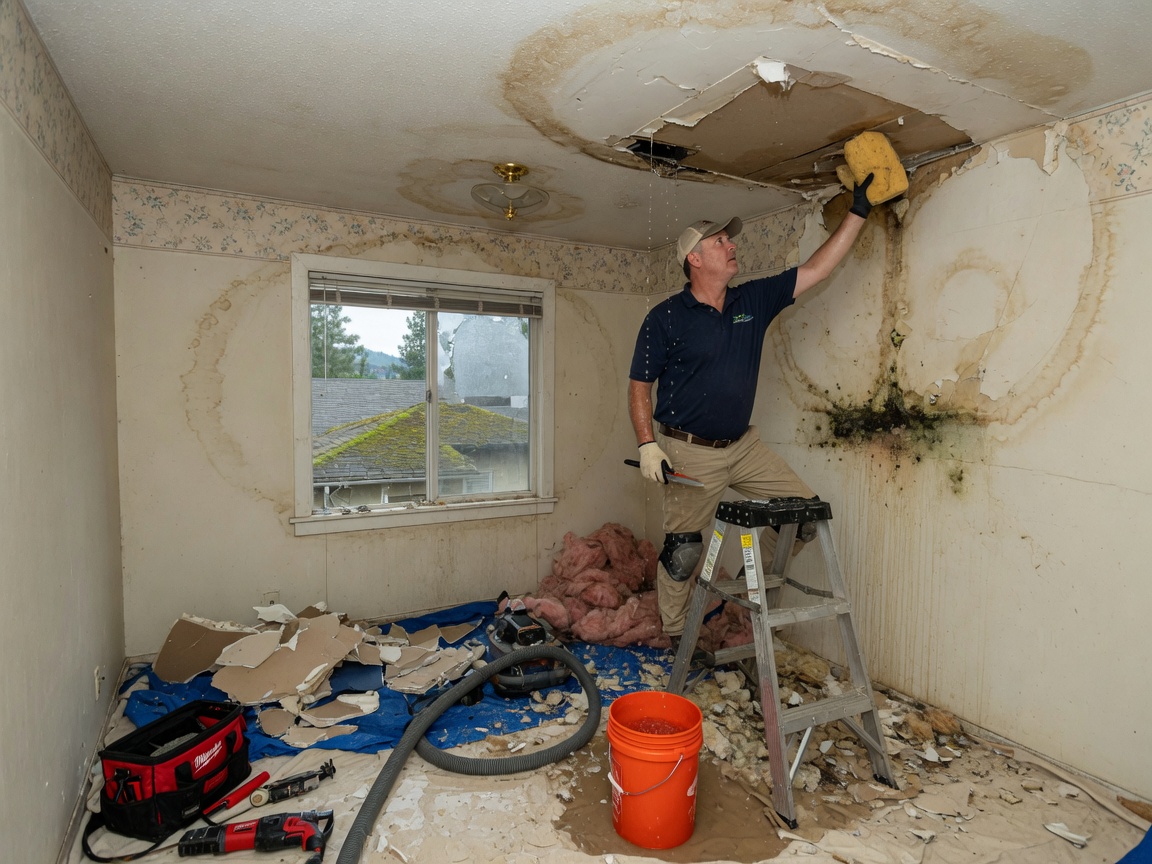 Roof Leak Water Damage Repair in Spokane